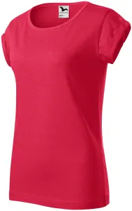 Ženska majica zasukanih rukava, crveni mramor, XS