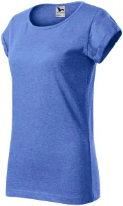 Ženska majica zasukanih rukava, plavi mramor, L