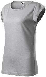 Ženska majica zasukanih rukava, srebrni mramor, M