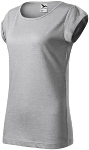 Ženska majica zasukanih rukava, srebrni mramor, 2XL #265186