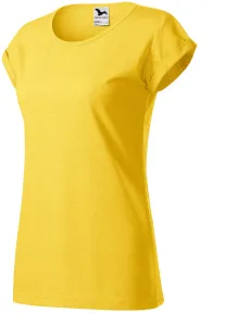 Ženska majica zasukanih rukava, žutog mramora, XL