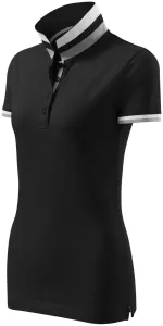 Ženska polo majica s ovratnikom gore, crno, L
