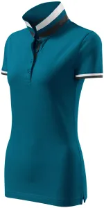 Ženska polo majica s ovratnikom gore, petrol blue, XS #257361