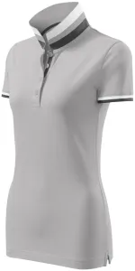Ženska polo majica s ovratnikom gore, srebrno siva, 2XL