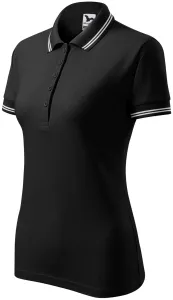 Ženska polo majica u kontrastu, crno, M
