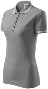 Ženska polo majica u kontrastu, tamno sivi mramor, XL