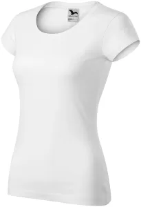 Ženska tanka majica kratkog kroja s okruglim izrezom, bijela, M #265265