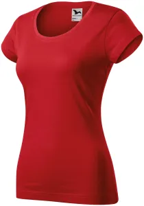 Ženska tanka majica kratkog kroja s okruglim izrezom, crvena, M #265301