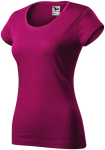 Ženska tanka majica kratkog kroja s okruglim izrezom, fuksija crvena, L