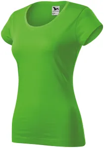 Ženska tanka majica kratkog kroja s okruglim izrezom, jabuka zelena, L #265254