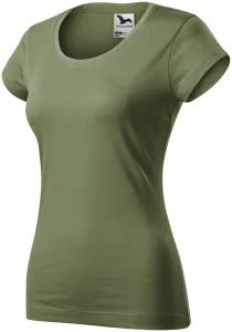 Ženska tanka majica kratkog kroja s okruglim izrezom, khaki, XS