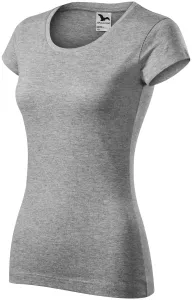 Ženska tanka majica kratkog kroja s okruglim izrezom, tamno sivi mramor, M