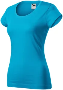 Ženska tanka majica kratkog kroja s okruglim izrezom, tirkiz, XS