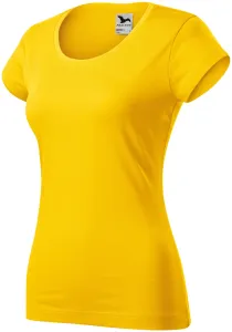 Ženska tanka majica kratkog kroja s okruglim izrezom, žuta boja, L