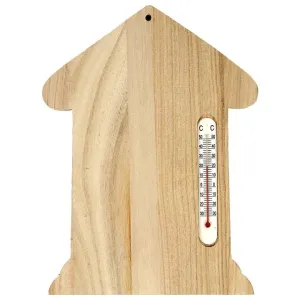 Drvena kuća s termometrom (dekoracija za doradu)