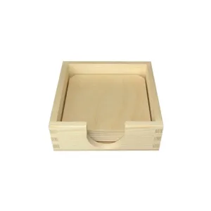 Drvena kutija sa 6 podmetača (drveni poluproizvodi za)