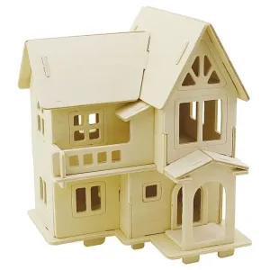 Kućica s balkonom - 3D set (drvena kućica za sklapanje)