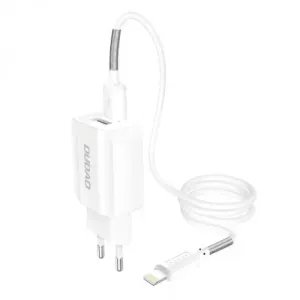 Dudao A2EU Home Travel punjač 2x USB 2.4A + Lightning kabel, bijela
