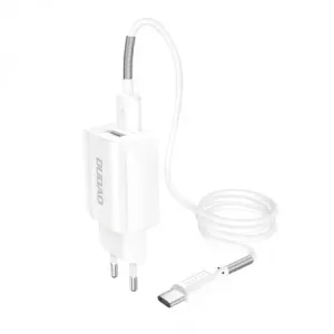 Dudao A2EU Home Travel punjač 2x USB 2.4A + USB C kabel, bijela