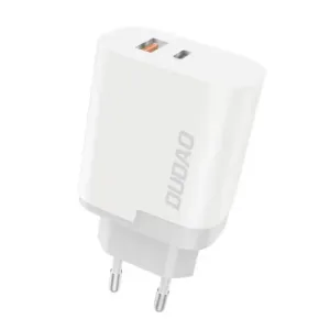 Dudao Wall Charger punjač USB / USB-C QC 3.0 3A, bijela #362529