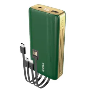 Dudao K4Pro Power Bank 20000mAh 1x USB + kabel USB-C / Lightning / Micro USB, zeleno #362568