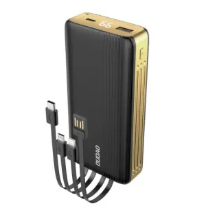 Dudao K4Pro USB Power Bank 20000mAh + kabel Lightning / USB-C / Micro USB, crno/zlato #362569