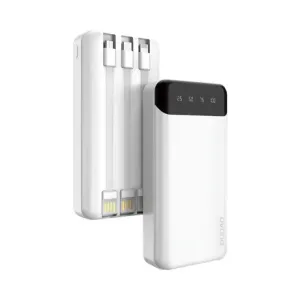 Dudao K6Pro+ Power Bank 20000mAh 2x USB + kabel USB-C / Lightning / Micro USB, bijela #362579