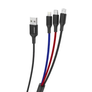 Dudao L10Pro 3in1 kabel USB - Lightning / USB-C / Micro USB 5A 38cm, bijela #362534