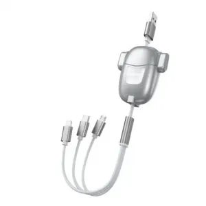 Dudao L8Pro 3in1 kabel USB - Micro USB / Lightning / USB-C 3A 25-110cm, siva #362563