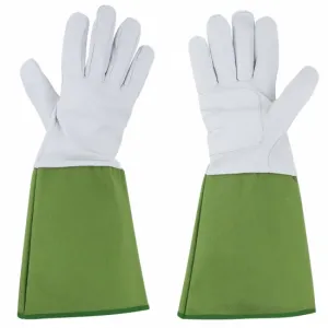 Prodloužené zahradní rukavice Esschert Design, UNISEX, velikost L, bílo - zelené