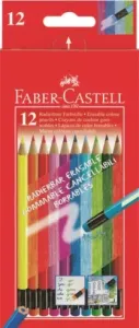 Drvene bojice s gumicom set - 12 boja (Faber Castel - Drvene)