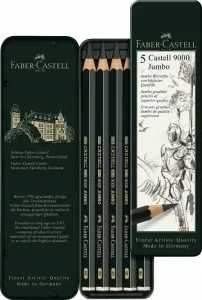 Olovke CASTELL 9000 Jumbo 5 komada - metalna kutija (Faber)