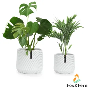 Fox & Fern Heusden, set od 2 cvjetnjaka, poliston, prikladno za biljke, ručni rad, 3D izgled