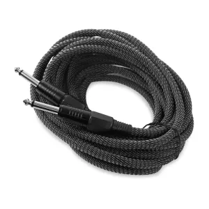 FrontStage 6,35 mm-Jack kabel, 6m, mono, Tekstil crno-bijeli