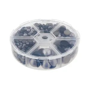 Set plastičnih perli | sivo crne (dekorativne perlice)