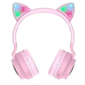 Hoco W27 bežične slušalice z mačjimi ušesi 3.5mm jack, ružičasta