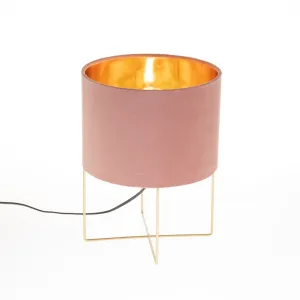 Moderna stolna lampa roza sa zlatom - Rosalina