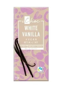 BIO vegan bílá čokoláda s vanilkou, iChoc White Vanilla, 80 g
