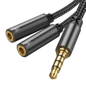 Joyroom Splitter audio kabel 3.5mm mini jack / 2x 3.5mm mini jack M/F, crno #369131