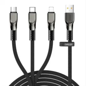Joyroom 3in1 kabel USB - Lightning / Lightning / USB-C 3.5A 1.3m, crno #369113