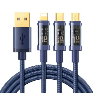 Joyroom 3in1 kabel USB - USB-C / Lightning / micro USB 3.5A 1.2m, plava #369186