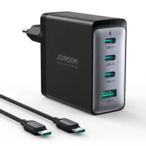Joyroom JR-TCG04EU GaN punjač USB / 3x USB-C 100W + kabel USB-C, crno