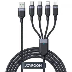 Joyroom 4in1 kabel USB - 2x USB-C / Lightning / Micro USB 3.5A 1.2m, crno