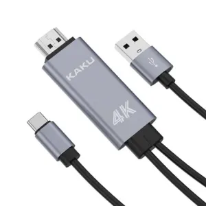 KAKU KSC-557 kabel USB - USB-C / HDMI 4K 1m, siva #369323