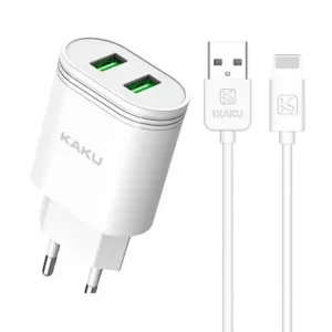 KAKU Charger punjač 2x USB 12W 2.4A + Lightning kabel 1m, bijela #369285