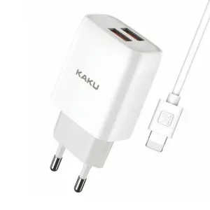 KAKU Charger punjač 2x USB 15W 2.4A + Lightning kabel 1m, bijela #369293
