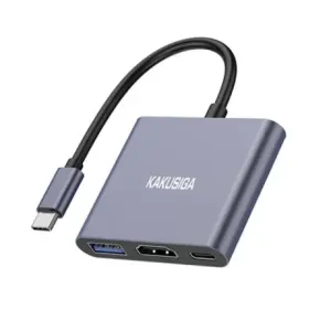 KAKU KSC-750 HUB adapter USB-C - USB 3.0 / USB-C / HDMI, siva #369274