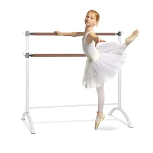 KLARFIT Barre Marie, dvostruka šipka za balet, 110 x 113 cm, 2 x 38 mm Ø, bijela