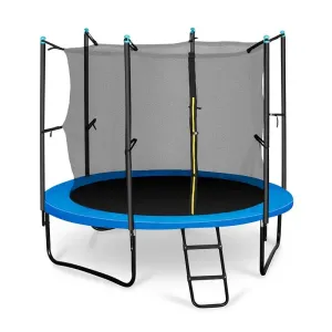 KLARFIT Rocketboy 250, 250 cm trampolin, unutarnja sigurnosna mreže, široke ljestve, plava