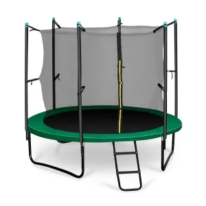 KLARFIT Rocketboy 250, 250 cm trampolin, unutarnja sigurnosna mreže, široke ljestve, zelena